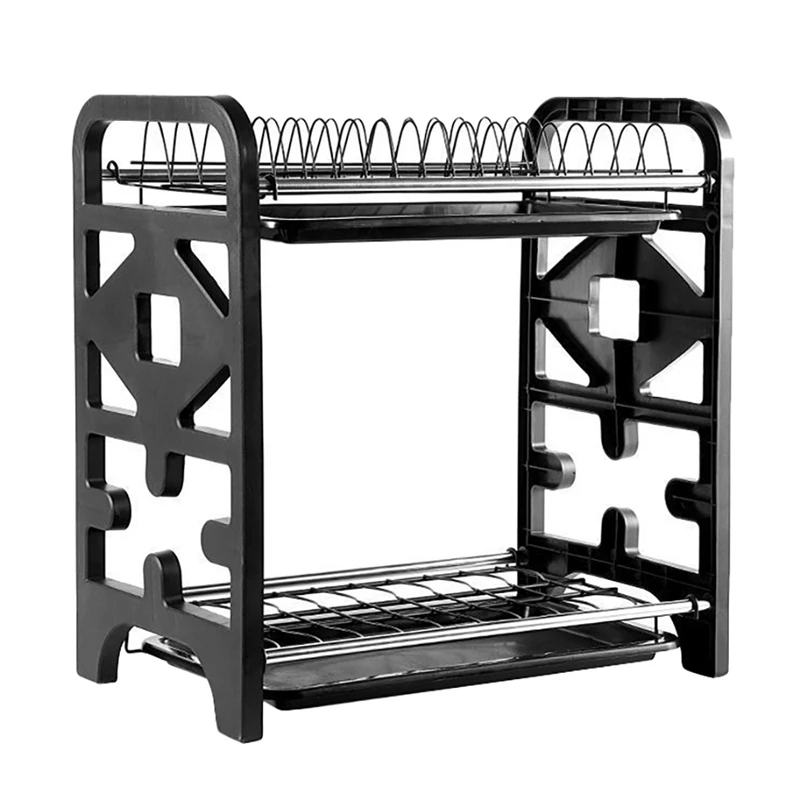 

Dish Rack 2 Tier Kitchen Dish Drying Rack Drainer Bowl Tableware Plate Dinnerware Organizer Dish Drainers With Drip