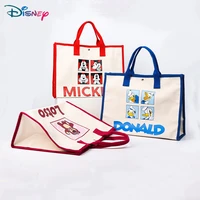 40cm genuine disney mickey mouse donald duck new canvas tote bag large capacity cartoon wild handbag shoulder bag ladies gift