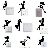 switch stickers beautiful girl music art paper cut wall stickers switch board wallpaper home decoration self adhesive decals