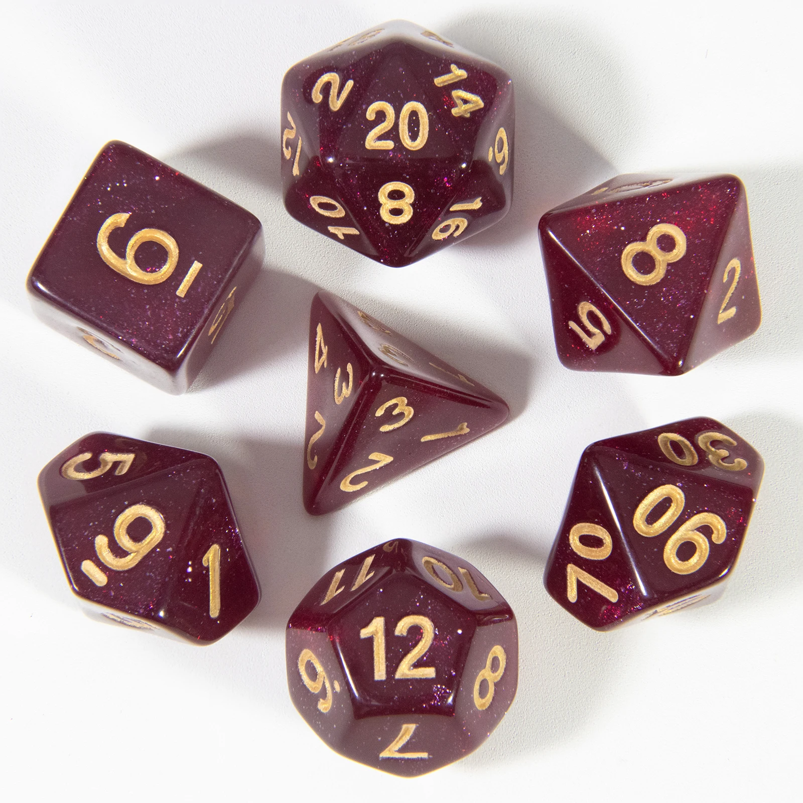 Набор многогранных игральных костей 7 шт. новый семейный набор D4 D6 D8 D10 D % D12 D20 для