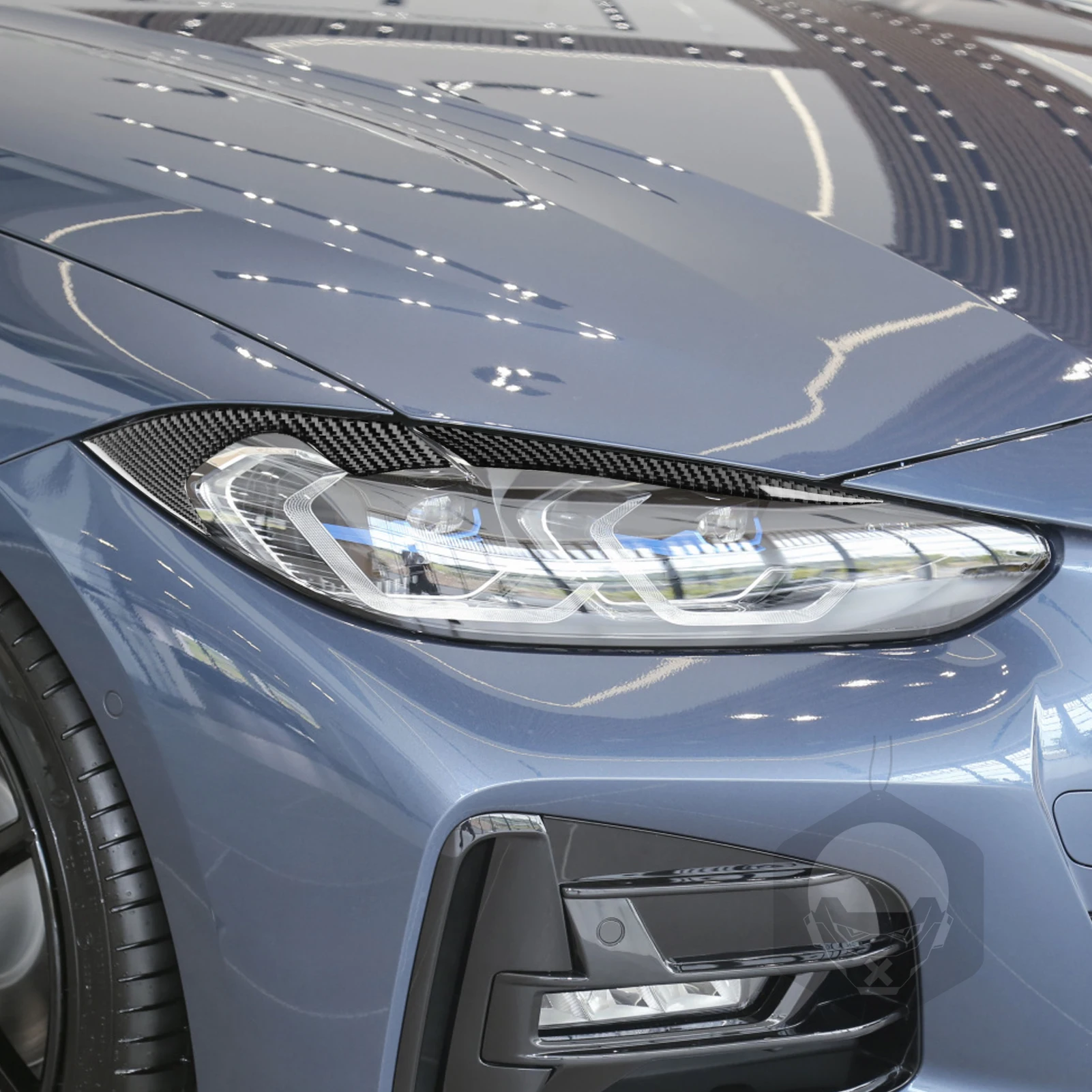 Для BMW 4 серии G22 G23 G26 2021-2025 углеродное волокно передняя фара панель для бровей