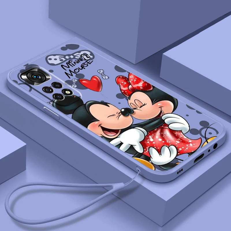 

Cool Mickey Minnie Disney Phone Case For Redmi Note 12 11T 11S 11E 10S 10T 10 9T Pro Plus Liquid Rope Funda Cover