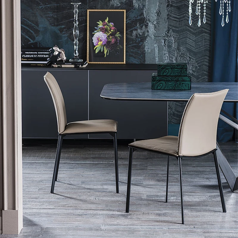 

Modern Leather Designer Chair Luxury Minimalist Office Comfortable Chairs Kitchen Home Relaxing Muebles De Cocina Furniture