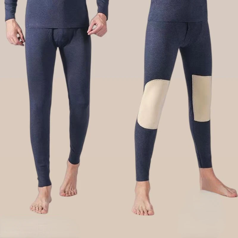 

Warm 2023 New Men Thermal Leggings with Panels Cotton Fleece-lined Winter Trouser Pants Breathable Leggins Thermo Botttoms B26