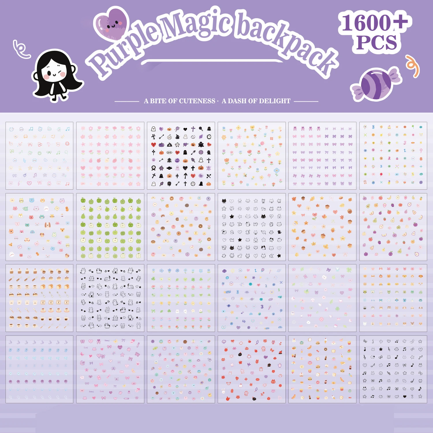 Мини-наклейки для декорирования 24 листы няшки наклейки голографические для декорирования озорной лисенок