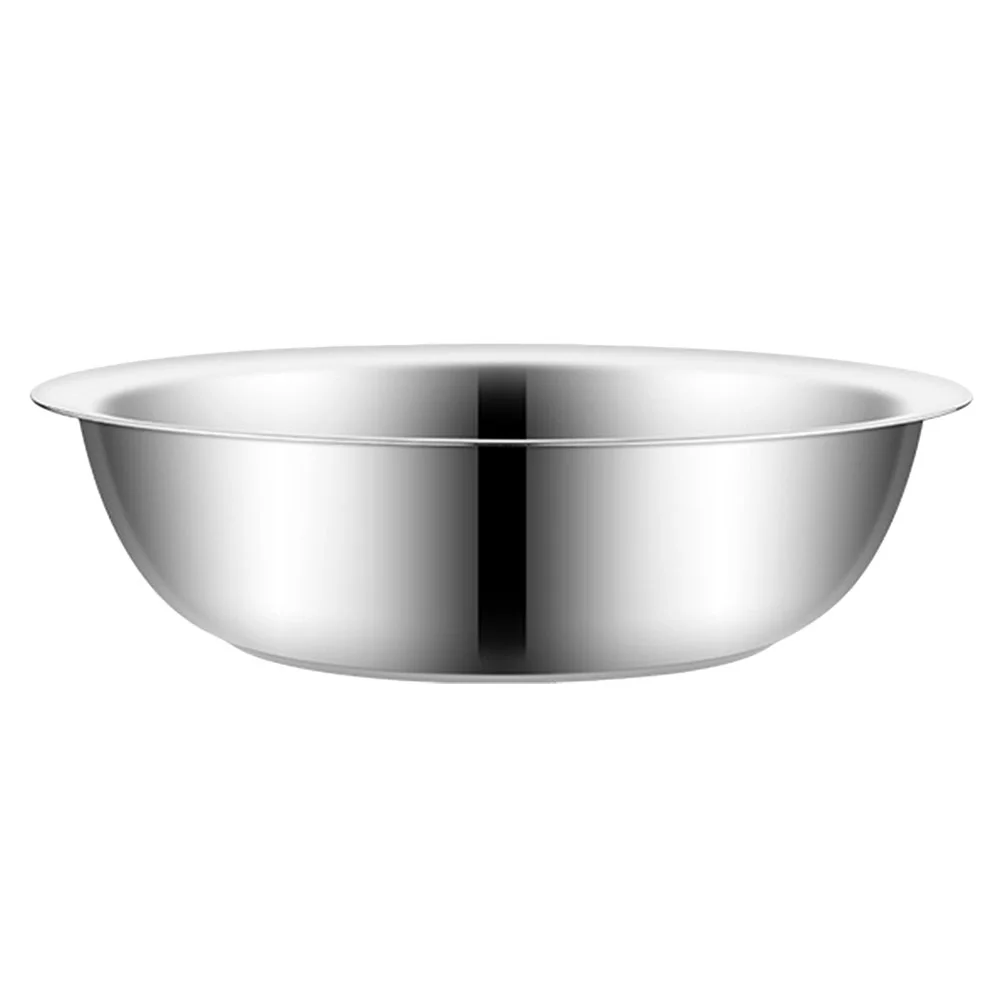 

Stainless Steel Basin Berry Colander Metal Mixing Bowls Round Thick Household Vegetable Washing Large