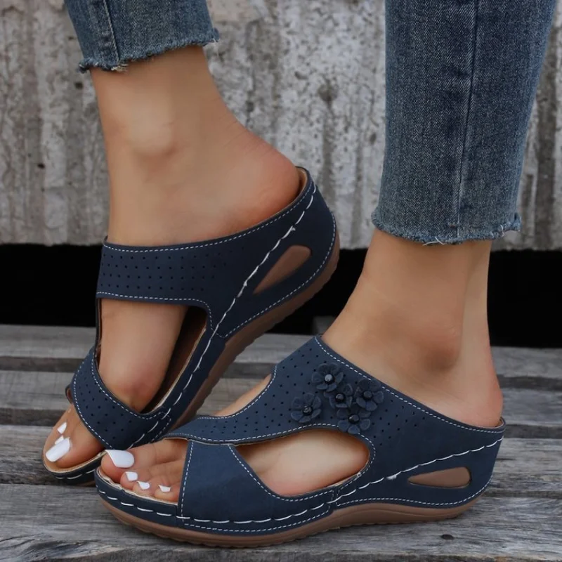 

Fashion Wedge Slipper Summer Shoes Women 2022 Open Toe Leopard Print Plus Size Platform Beach Sandals Sandalias Con Plataforma