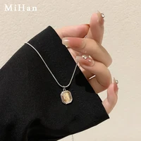 mihan fashion jewelry geometric glass pendant necklace popular design hot selling chain necklace for girl lady gifts