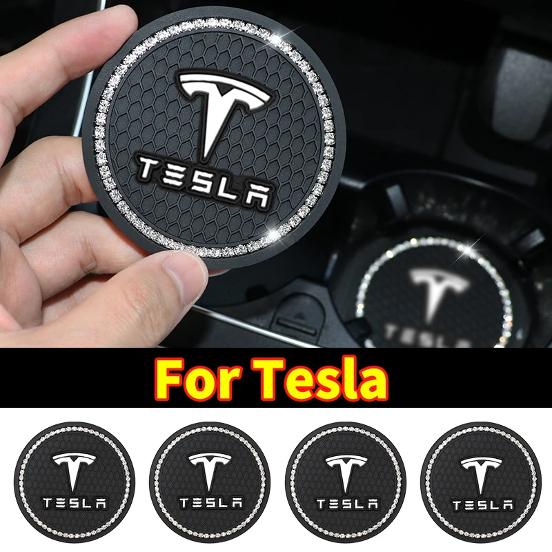 

Нескользящий автомобильный коврик для чашки с водой, резиновый коврик для Tesla Model 3, модель S, модель X, модель Y-Eur, аксессуары для версии