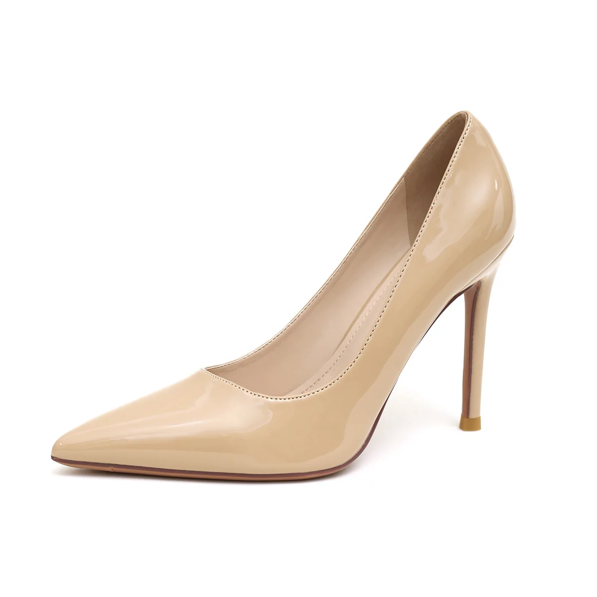 

Women's New High Thin Heel Patent Leather Pointed Toe Single Shoes