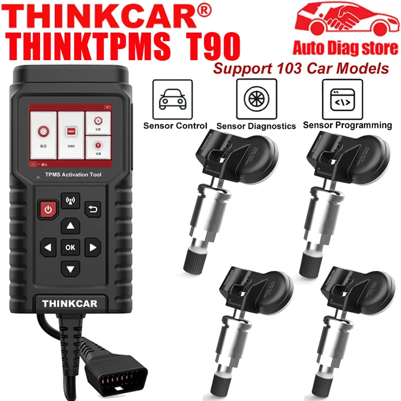 Фото 2024 ThinkCar THINKTPMS TP T90 Программатор TPMS S2 315 МГц 433 МГц 2 в 1 Инструмент для диагностики давления в автомобильных шинах Инструмент для обслуживания датчика TPMS №1