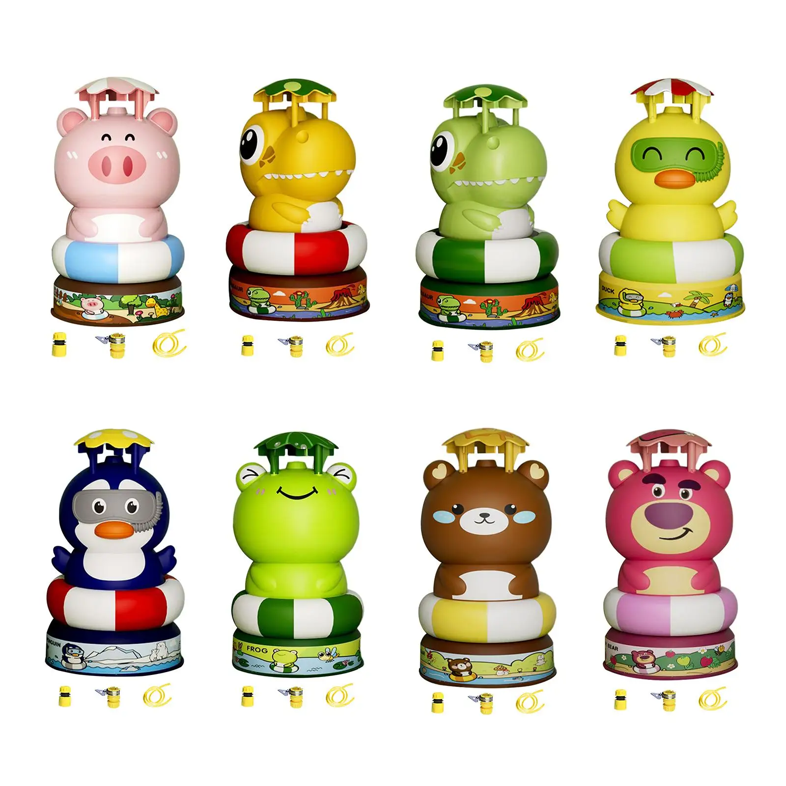 

Launcher Sprinkler Toy Games Baby Bath Toys Splashing Cartoon 360° Rotating Sprayer Toys for Backyard Holiday Beach Patio