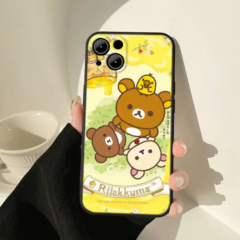 Чехол Rilakkuma для iphone13 12 Pro 11 Max X XR Mini XS MAX 7 8 plus 6s 2020 se