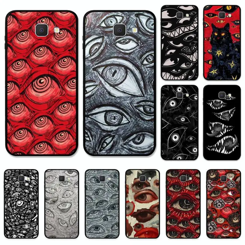 Scary Face Eyes Smiley Phone Case for Samsung J8 J7 Core Dou J6 J4 plus J5 J2 Prime A21 A10s A8 A02 cover