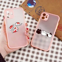 koi fish cherry blossom lucky cat phone case matte transparent for iphone 7 8 11 12 13 plus mini x xs xr pro max cover
