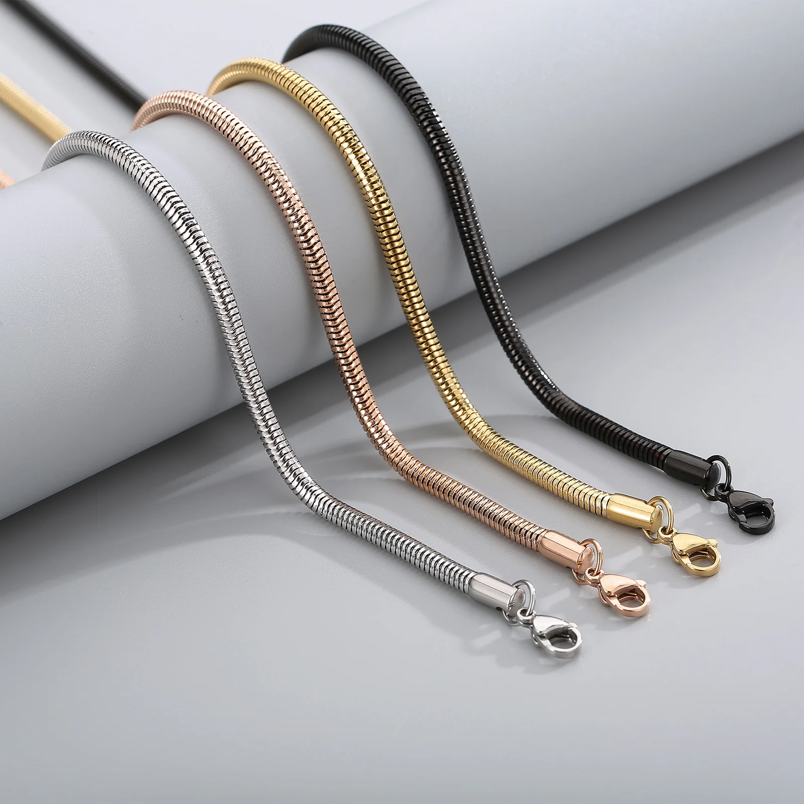 Ожерелье женское и мужское из нержавеющей стали под змеиную цепочку 2 5/3/4 мм |