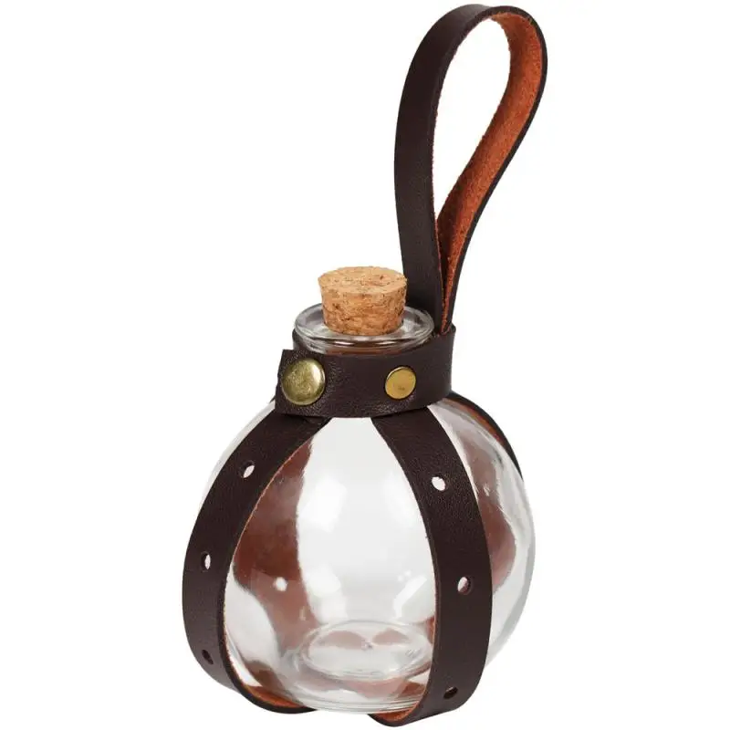 Хэллоуин ведьма волшебник темная пробковая бутылка с кожаной одеждой