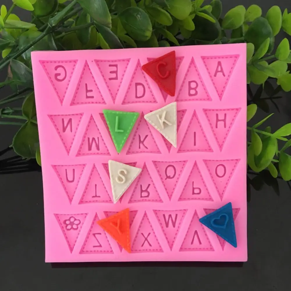 

26 English Letters Flag Shape Baking & Pastry Silicone Mold DIY Chocolate Fondant Cake Mould Kitchen Cake Decorating Tools