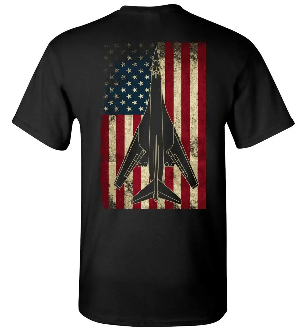 

Vintage American Flag B-1B Long Range Strategic Bomber T-Shirt. Summer Cotton Short Sleeve O-Neck Mens T Shirt New S-3XL