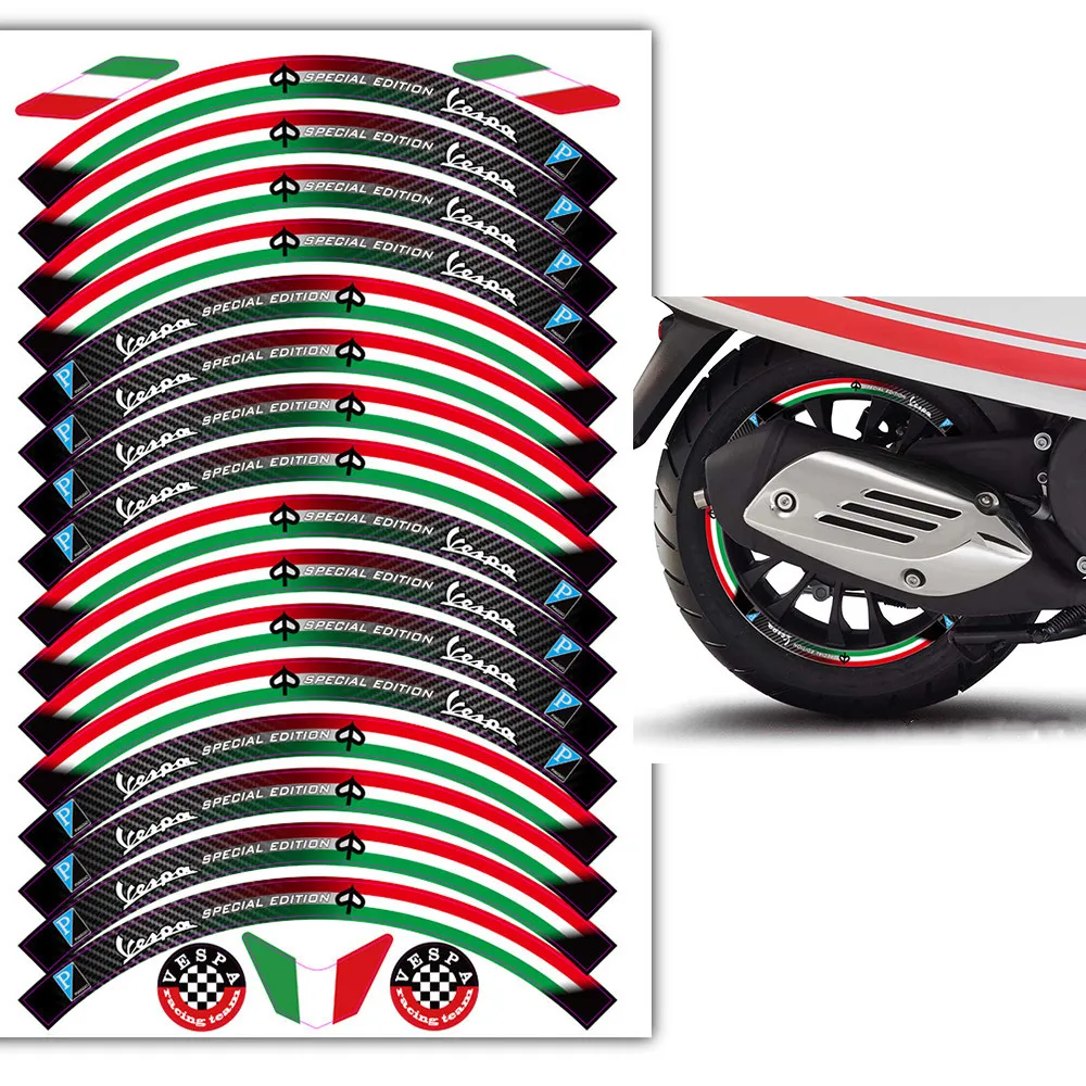 Наклейка на колесо для piagjo Vespa GTS GTV 250 300 Sprint50 150 светоотражающая наклейка обод -