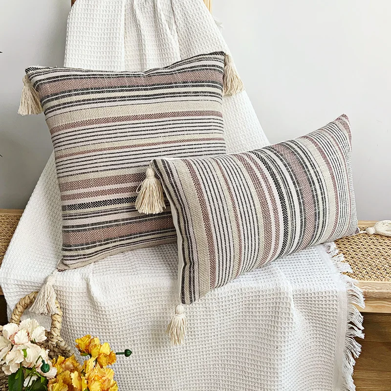 

Tassel Cushion Cover 45x45 CM Decorative Cotton Linen Pillow Case Living Room Decoration Sofa Home Decor Throw Pillows Square