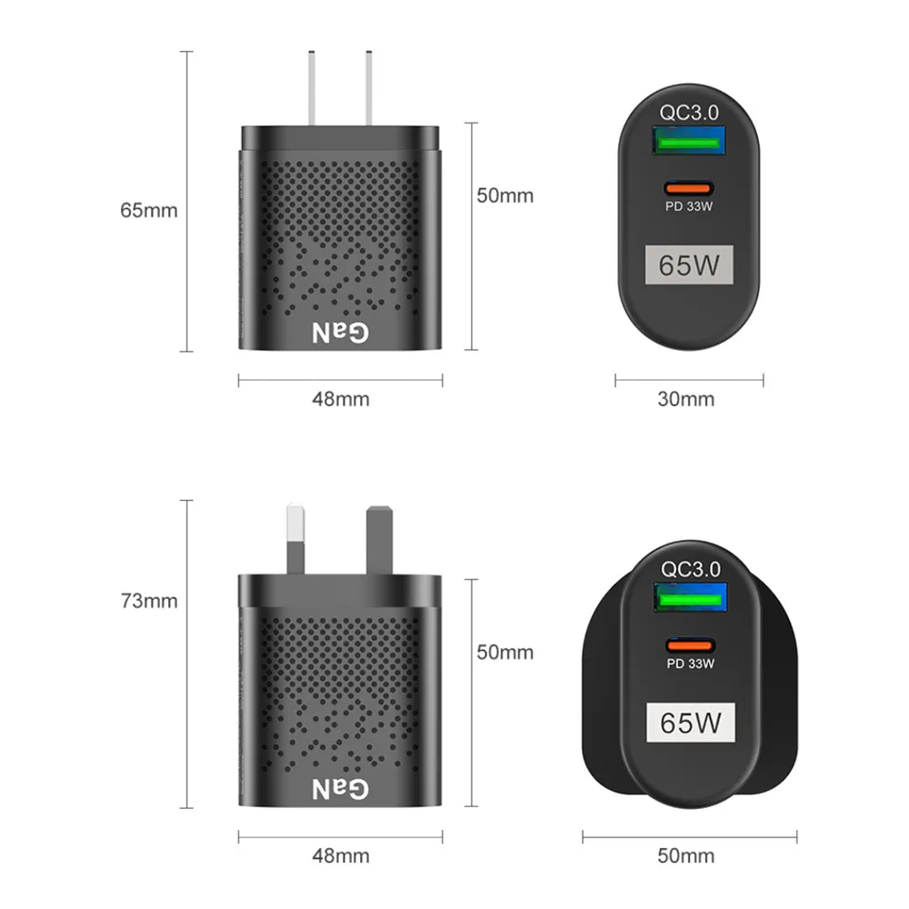 Зарядное устройство для телефона с USB Type-C 65 Вт QC 3 0 |