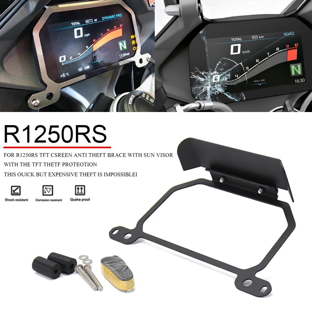 

For BMW R 1250 RS R1250RS R1250 RS New Motorcycle TFT Screen Anti Theft Brace Meter Frame Cover Protector Protection Parts Visor