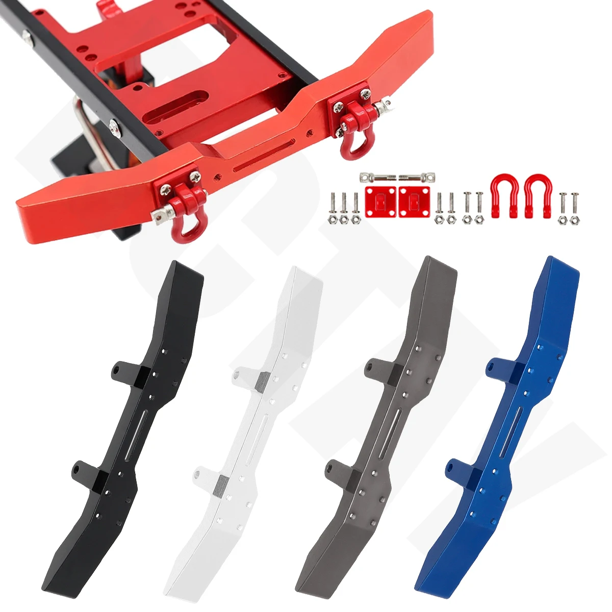 

WPL Front Bumper B14 B-14 B16 B24 B-24 B36 Q60 Q61 Metal Front Bumper with Tow Hook 1/16 RC Military Truck 4WD 6WD Upgrade Parts