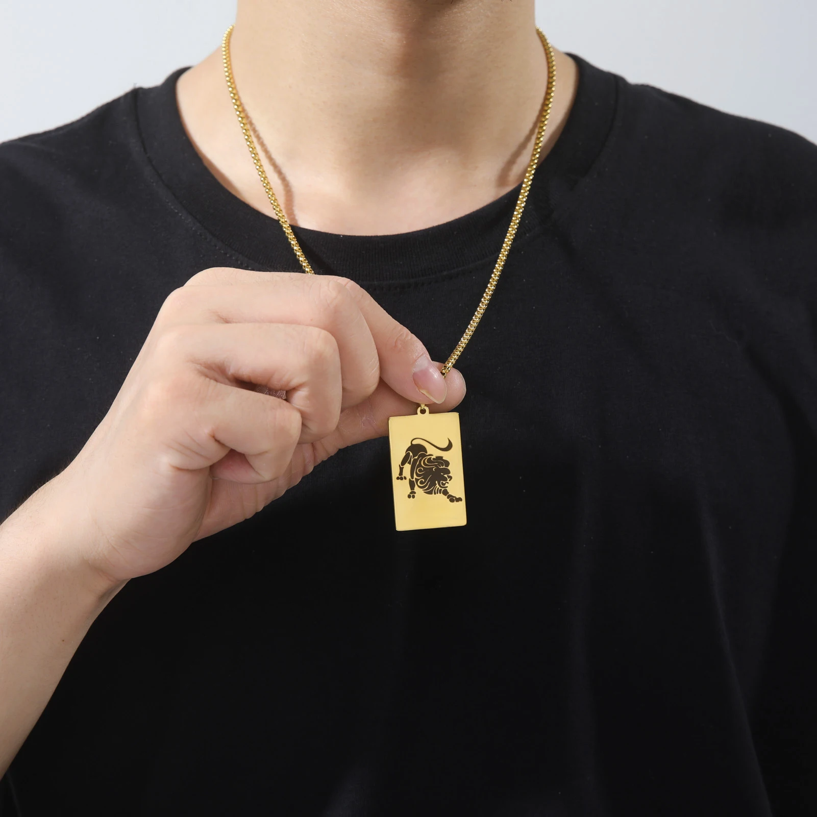 Ожерелье золотого цвета с 12 знаками Зодиака винтажное ожерелье из нержавеющей