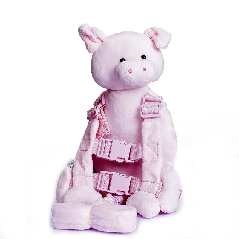 Animal Pig 2 in 1 Harness Backpack with Safety Reins Anti-Lost Harness Buddy Piglet Plush Toy Piggy Backpacks for Toddlers