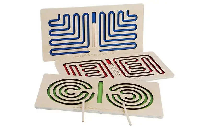 

Left Right Brain Training Toys Wooden Tracing Pen Trajectory Training Learning Toys Educational Puzzle Learning Toys For kids