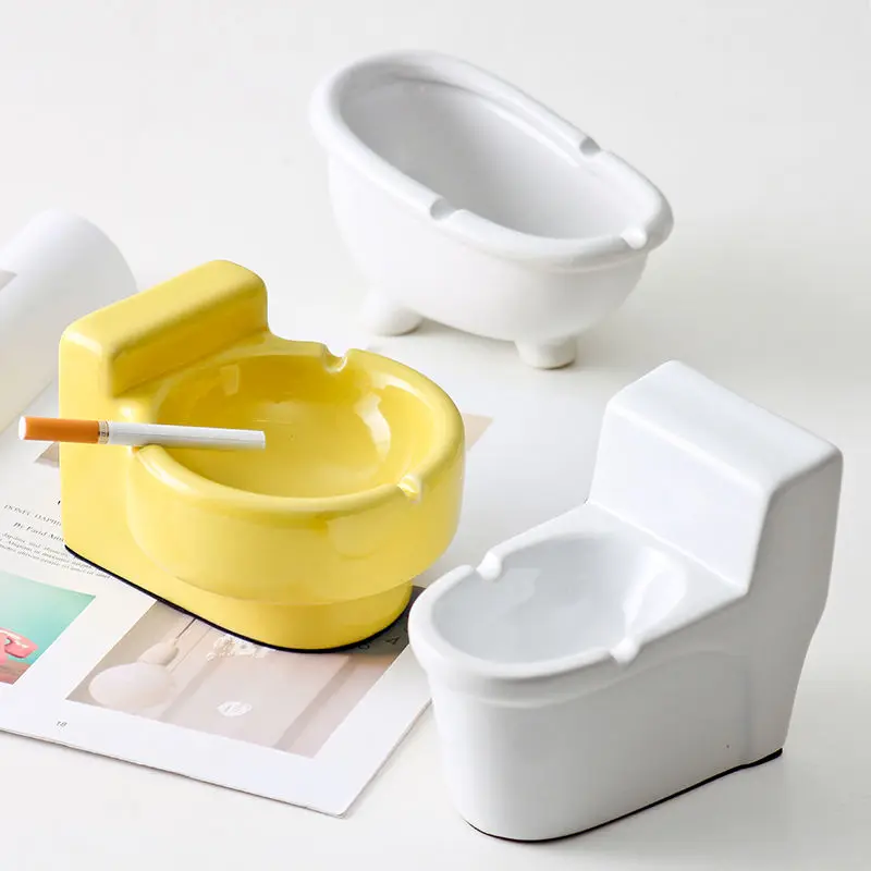 

Creative Lovely Cartoon Ceramic Toilet Ashtray Personality cendrier cinzeiro