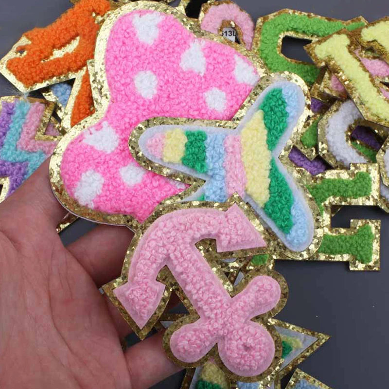 1 шт. 5 см клейкие нашивки с надписью полотенце синельная вышивка для ПВХ-мешочка