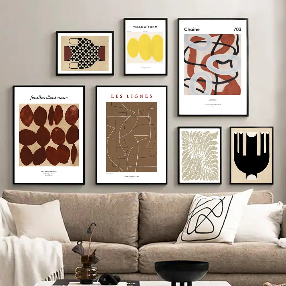 

Nordic Ginkgo Biloba Color Block Posters Abstract Skirt Girl Line Paintings Print On Canvas Wall Art Picture For Room Decor