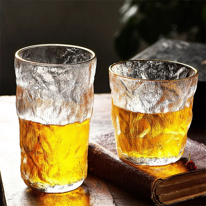 

Glacier Pattern Frosted Thickening Glass Cup High-value Transparent Water Juice Drink Glass Cup Ins Style Coffee Beer Cup