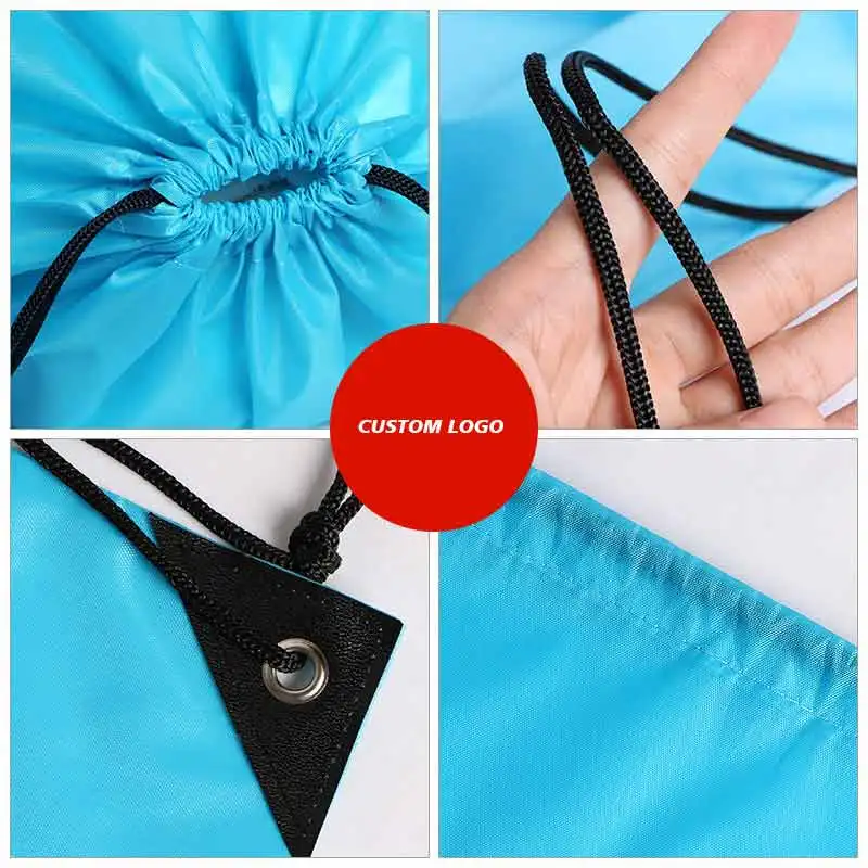 100 pcs Custom Printing Promotional Outdoor Casual Gym Sport Waterproof Polyester Drawstring Backpack Bag |
