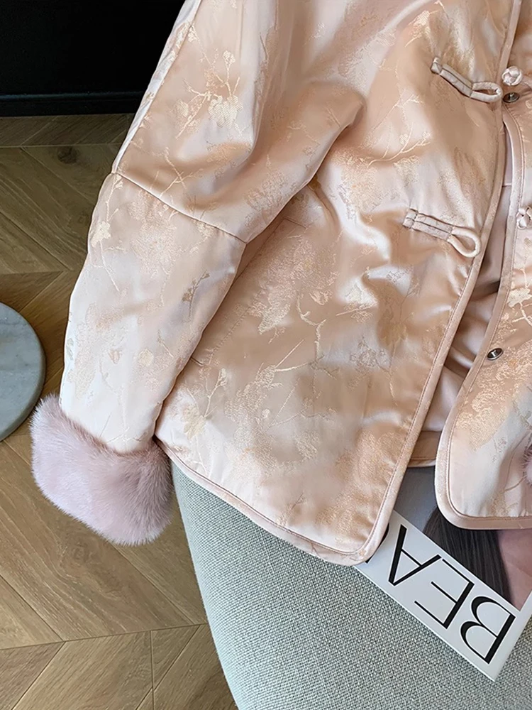 Новый пуховик с китайским жаккардовым дизайном верхняя одежда для женщин весна