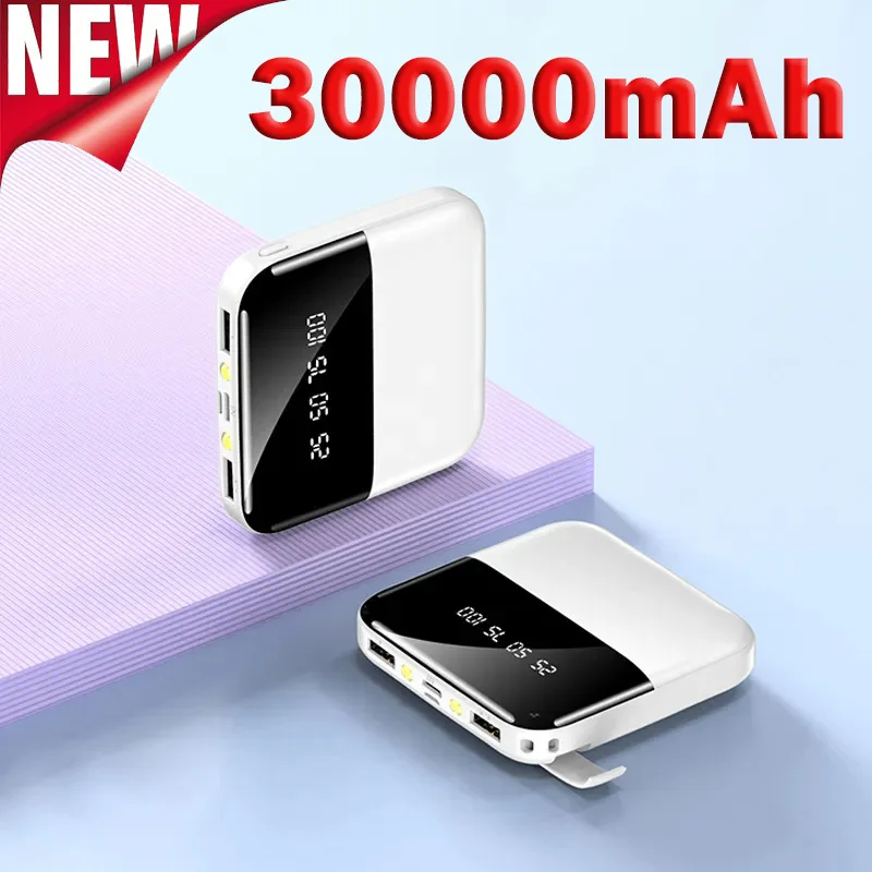 

Mini Power Bank 30000mAh Portable Super Fast Charger External Battery Pack For Xiaomi iPhone Samsung Poverbank Digital Display