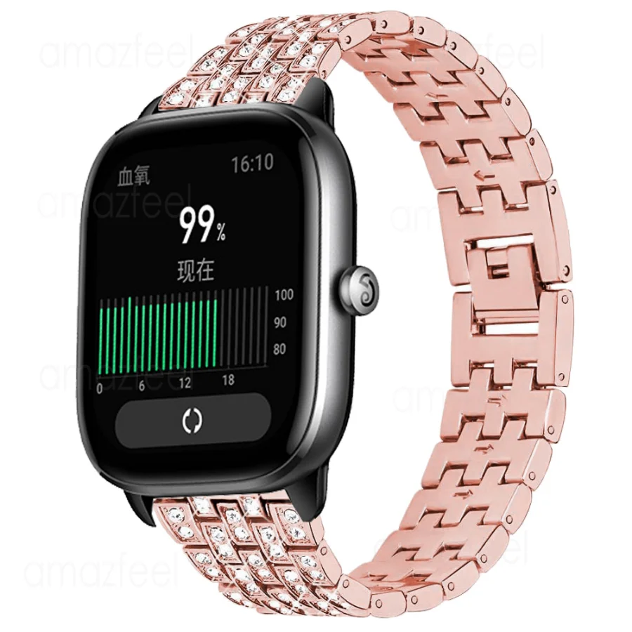 Браслет металлический для смарт-часов Amazfit GTS 4 Mini GTS 2 3 Bip U Bip 3 pro Zepp E Circle