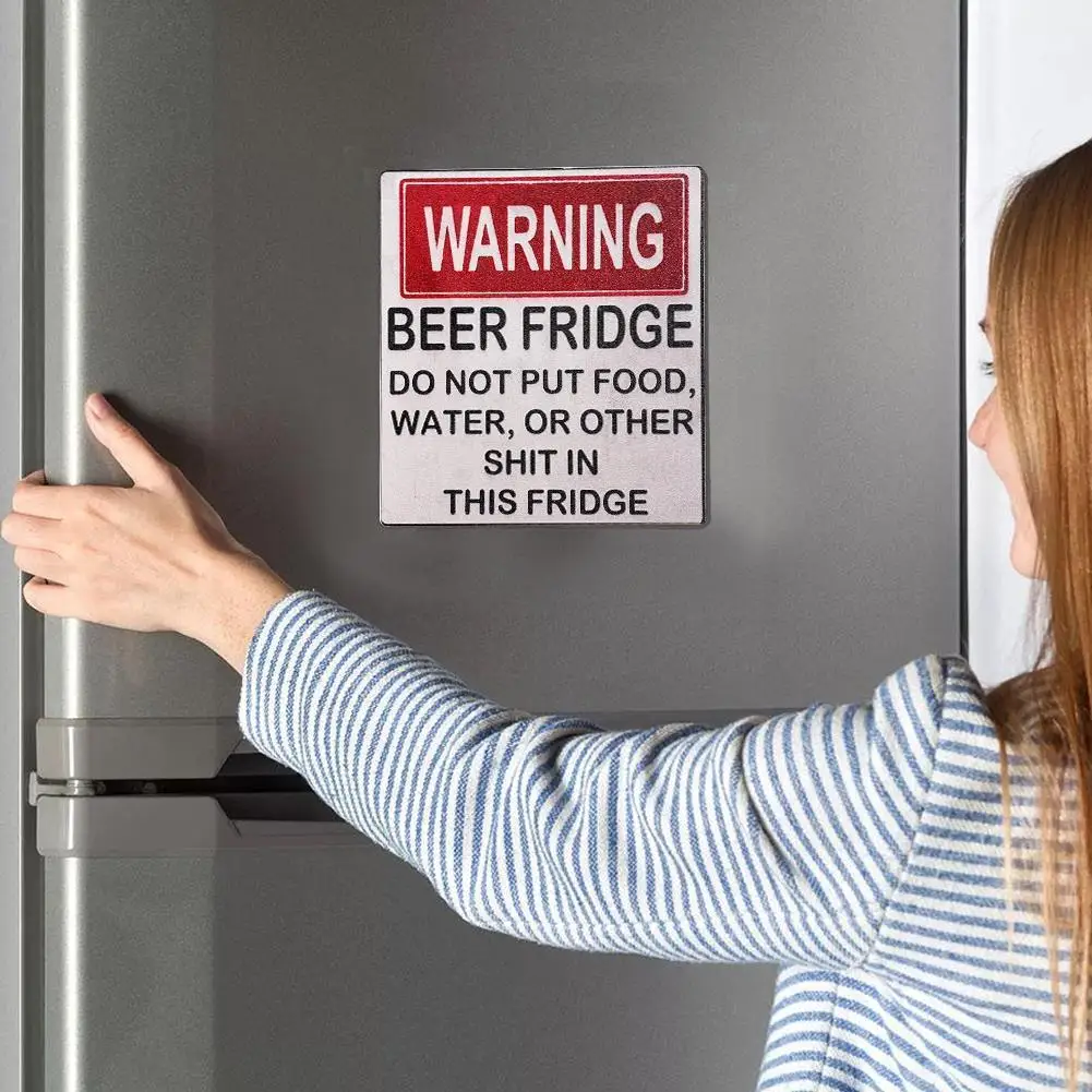

Beer Fridge Magnet Funny Warning Magnet 'Do Not Place Contaminants In Decorations Table Car or Food Other Fridge' This Deca A4O3