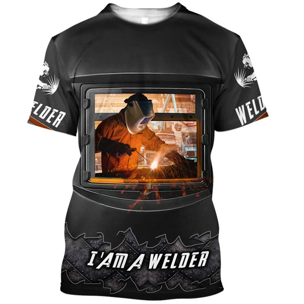 

2023 3D Digital Welder Tool Printing Short-sleeved Welder Popular Oversized Harajuku Hot TShirt Trend Super Personality Clothing