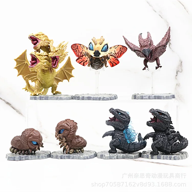 Q 3-9CM Godzilla 7 styles Monster Energy Anime Action Doll Toy Figurine King Jidora Model Decoration Children's toys Gift