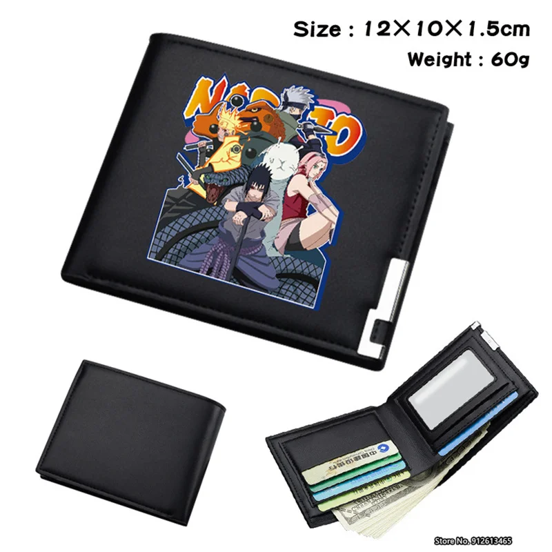Fashion Colored Printed Naruto Animation Design Wallet Student Boys and Girls PU Leather Short Card Bag Wallet