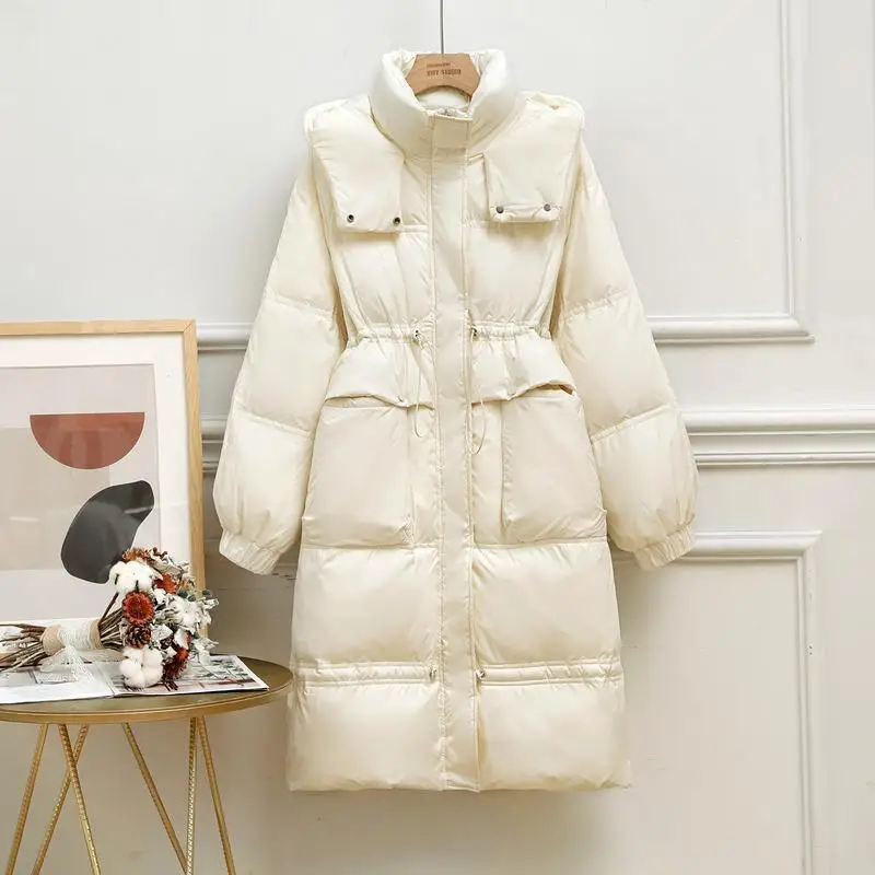 2023 New Thick Winter Parkas Coat Casual Hooded Warm Long Jackets Coat Winter Female Thicken Parkas Outwear Coat Buttons S87