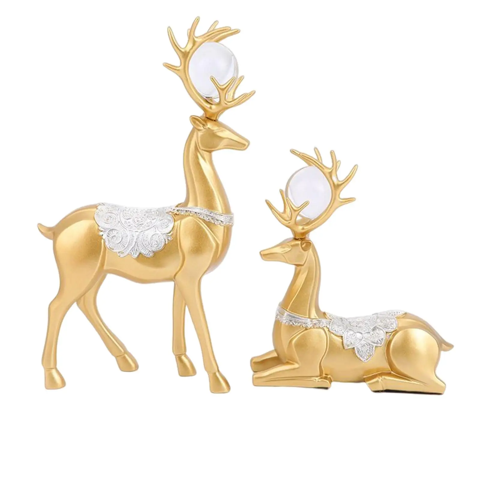 

2 Pieces Deer Statue Art Decor Reindeer Decoration for Bedroom Desktop