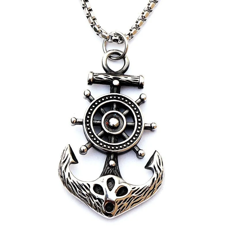 

Nordic Ship Rudder Shape Pendant Necklace Men's Necklace Viking Jewelry New Fashion Metal Retro Accessories Party Gifts