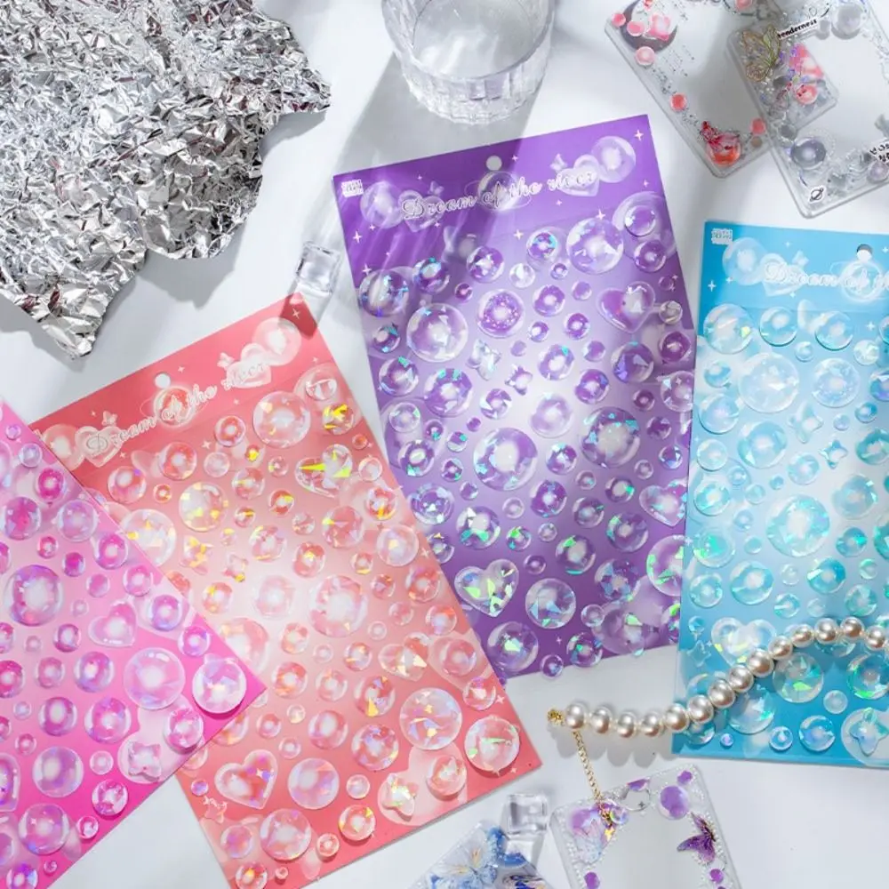 

2Pcs Dreamy Colorful Bubble Stickers Adhensive Cute Bubble Decorative Stickers For DIY Scrapbooking Decals