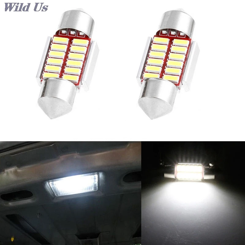 

2Pcs 31mm 4014 12SMD C5W Car LED Light Canbus Dome Interior Reading Lamp 12V License Plate Light
