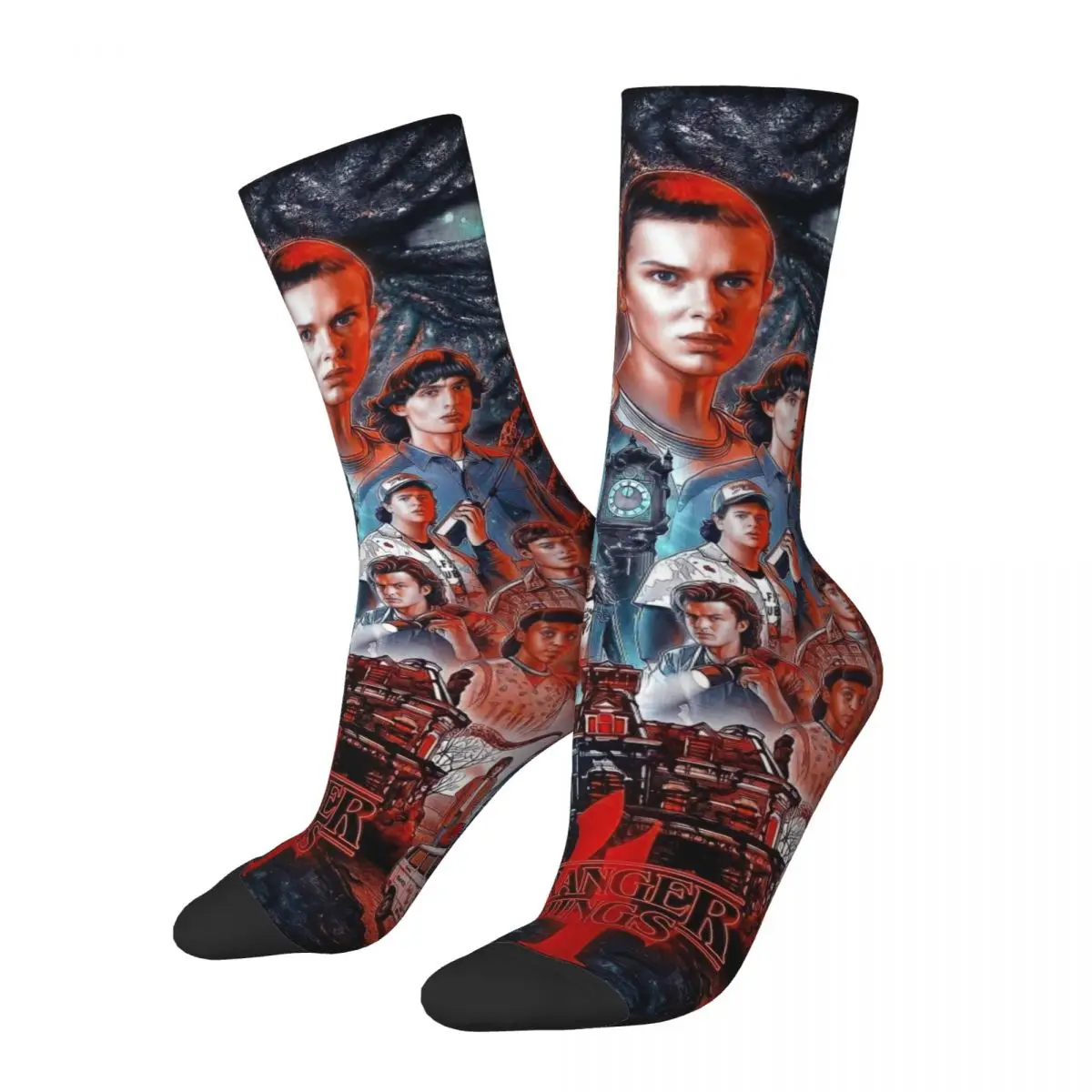 

Poster Stranger Things Kawaii Drawstring Socks Sports Cartoon Pattern Socks harajuku Men Happy hip hop