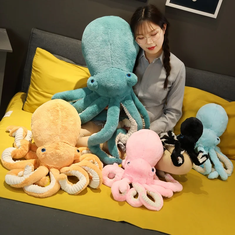 

30-90cm Fuzzy Octopus Plush Animal Soft Stuffed Sea Animal Baby Comforting Home Decor Likereal Four Colors Children Gift